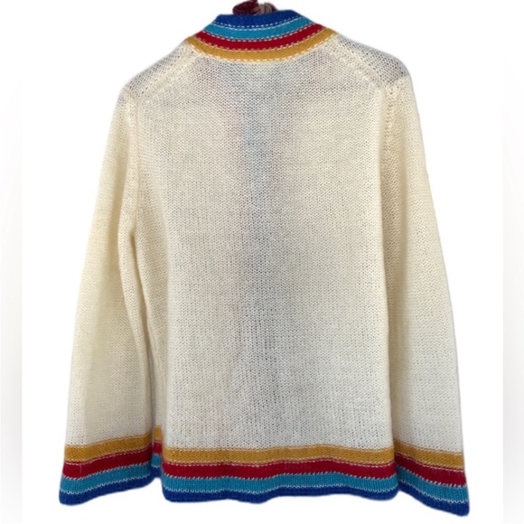 vintage 70s renée tener for outlander mohair wool acrylic blend knit cardigan L - Picture 3 of 6